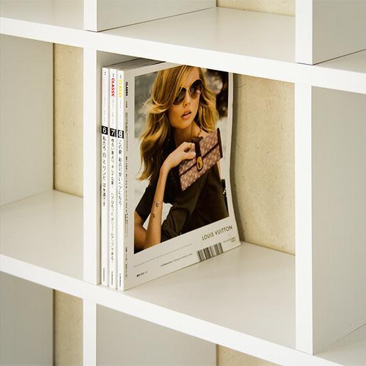 本棚 ラック ホワイト シェルフ A4本棚 正方形 A4ファイル レコード