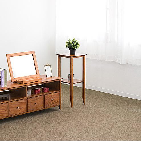 フラワースタンド スマホ充電台 黄金比 天然木 完成品 ブラウン 花台