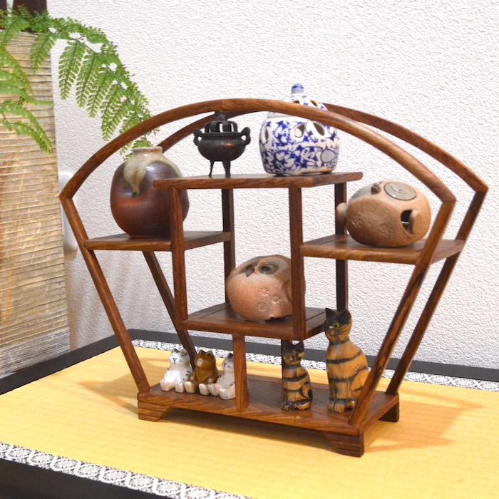 珍品棚 飾り棚 小棚 木製 シェルフ 収納ラック 茶器 花器 オブジェ