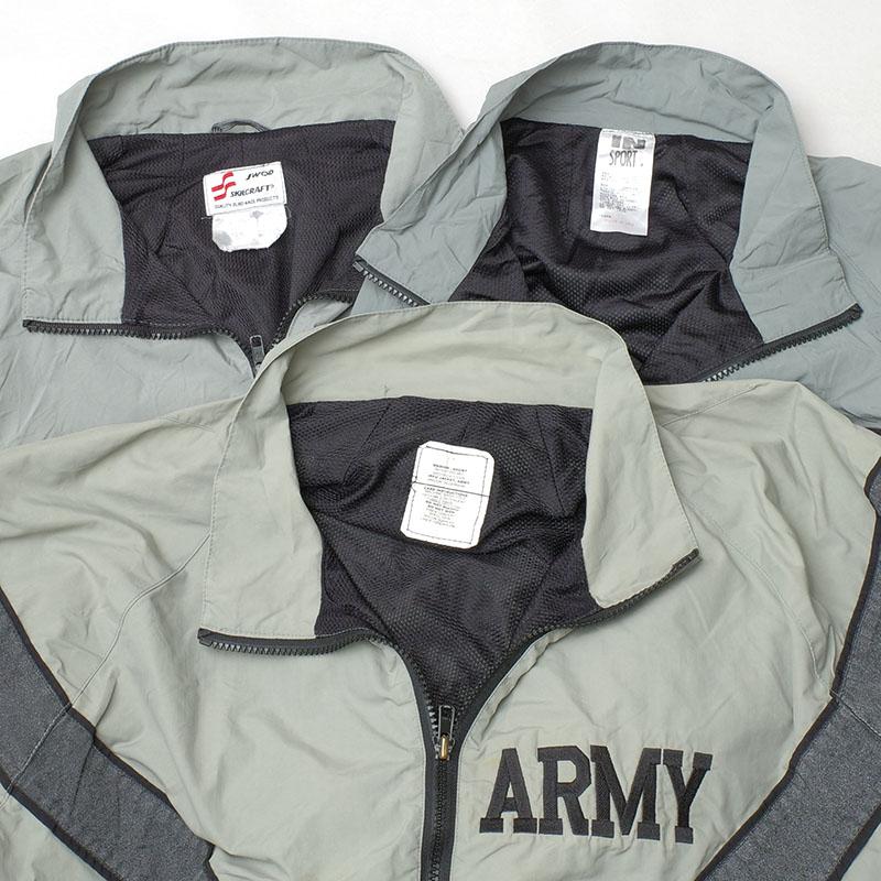 米軍 ARMY IPFU トレーニングジャケット ナイロン グレー USED JJ371UN