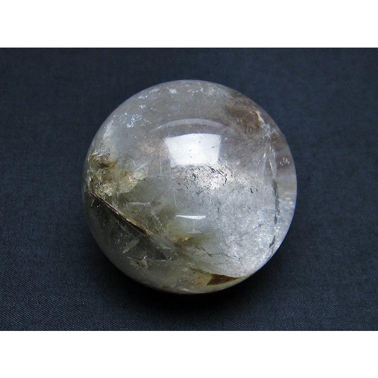 ガーデンクォーツ（庭園水晶）ルチル入り 丸玉 45mm t100-4519 : 誠安