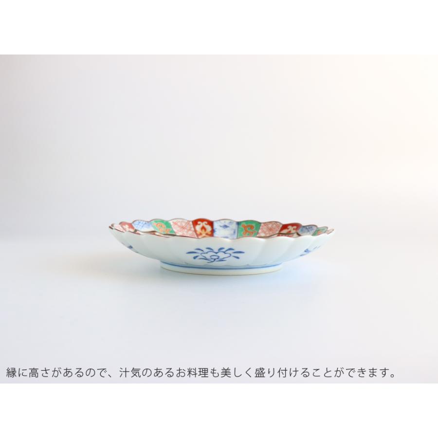 林九郎窯 古伊万里様式 三方割元禄地紋 5号 取皿 直径15cm 波佐見焼