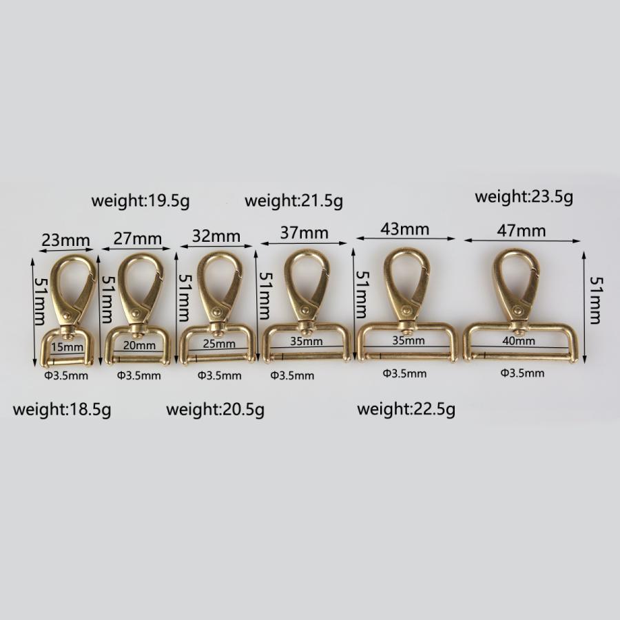 SENWA 真鍮製 ネジ式 ナスカン 25・30・35・40mm バッグパーツ 回転