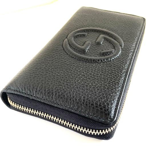 GUCCI（グッチ） ソーホー ラウンドジップ 長財布 ブラック【新品 正規