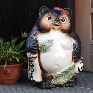 信楽焼 13号笑福狸(メス) たぬき タヌキ 開運 縁起物 可愛い 陶器 商売