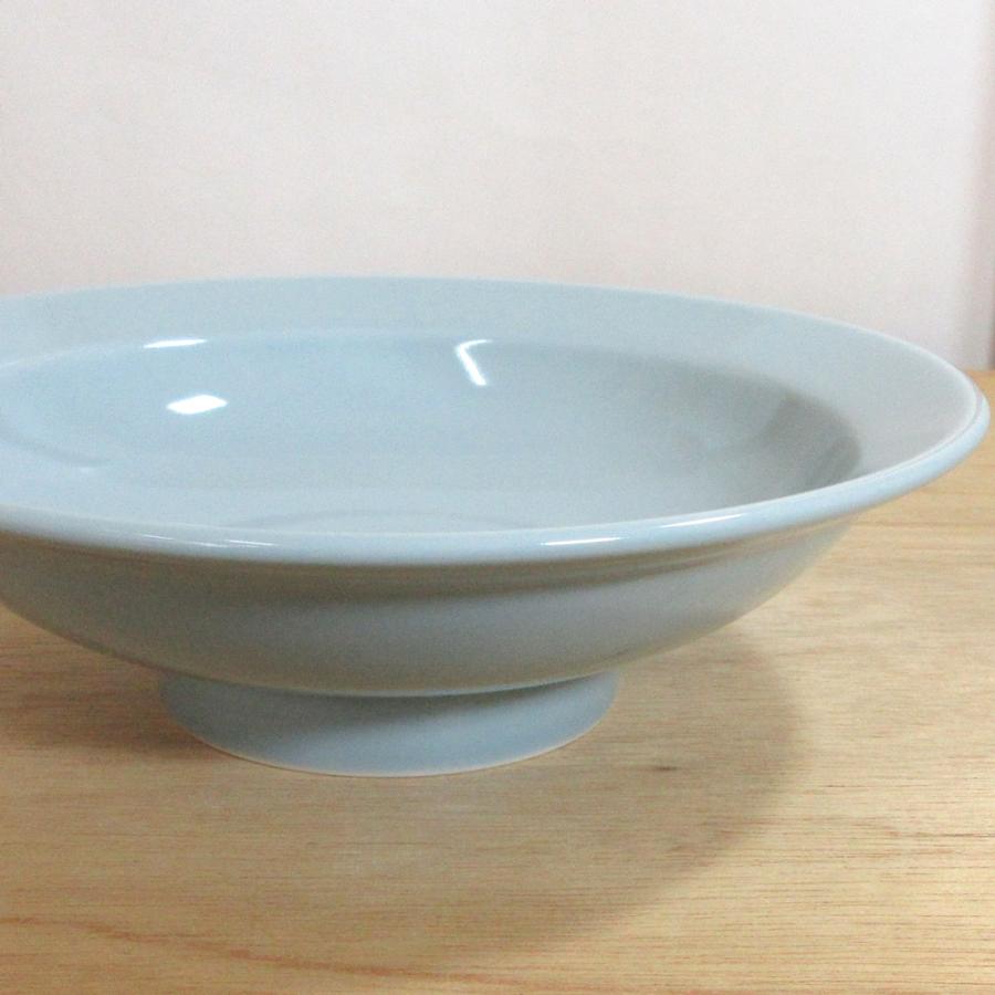 皿 6.0丸高台皿 チャーハン皿 18cm 480cc 青磁 青彩 中華食器 おしゃれ