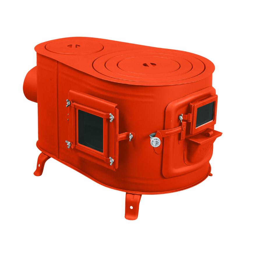 新保製作所 カラー タマゴ型 3面窓付 薪ストーブ ”FIRE SIDE