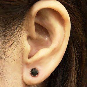 メンズ ピアス 片耳用 ブラックダイヤモンド 1.00ct プラチナ メンズ