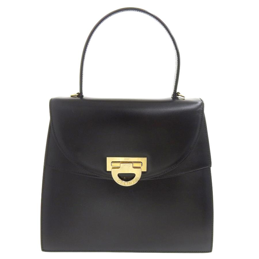 CELINE（セリーヌ） トップハンドル ハンドバッグ レザー ブラック