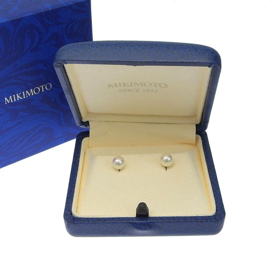 MIKIMOTO（ミキモト） 一粒パール ピアス K18WG 約6.7ミリ/約6.8ミリ