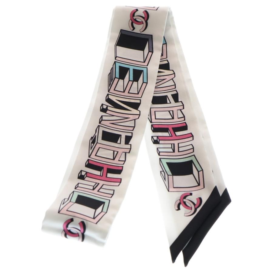 CHANEL（シャネル） ココマーク ロゴプリント ツイリー シルクスカーフ