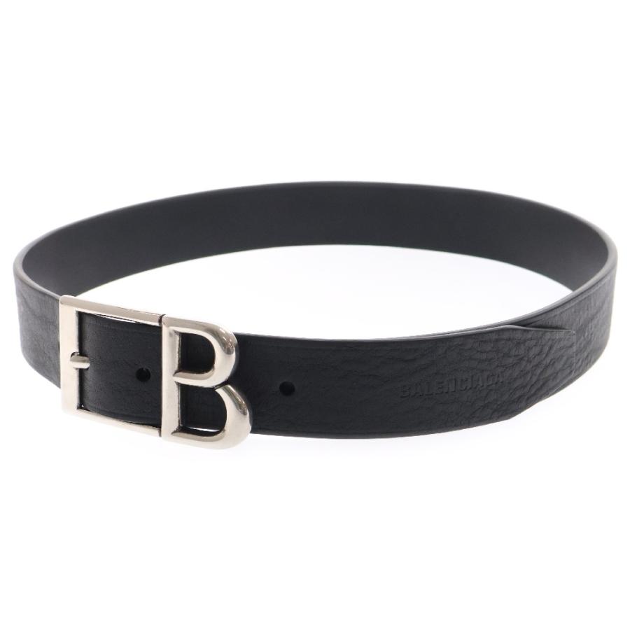 BALENCIAGA（バレンシアガ） クラシック Bロゴ レザーベルト ブラック