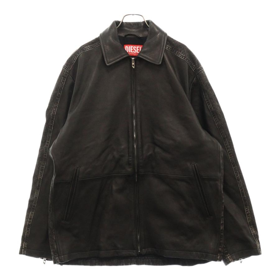 DIESEL（ディーゼル） L-STOLLER レザー デニム 切り替え ジャケット
