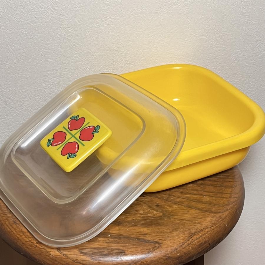 ヴィンテージ 昭和レトロ リンゴイラスト 保存容器 タケヤプラスチック