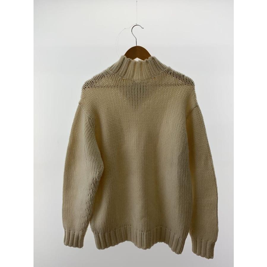 AURALEE◇20AW/SUPER FINE WOOL AIRY KNIT V-NECK/4/ウール/CRM