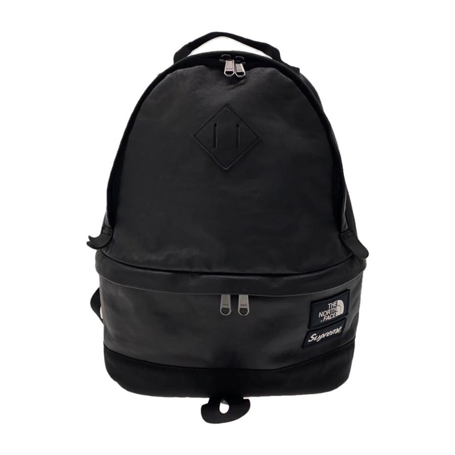 Supreme◇17FW/×THE NORTH FACE/Leather Daypack/リュック/レザー/BLK