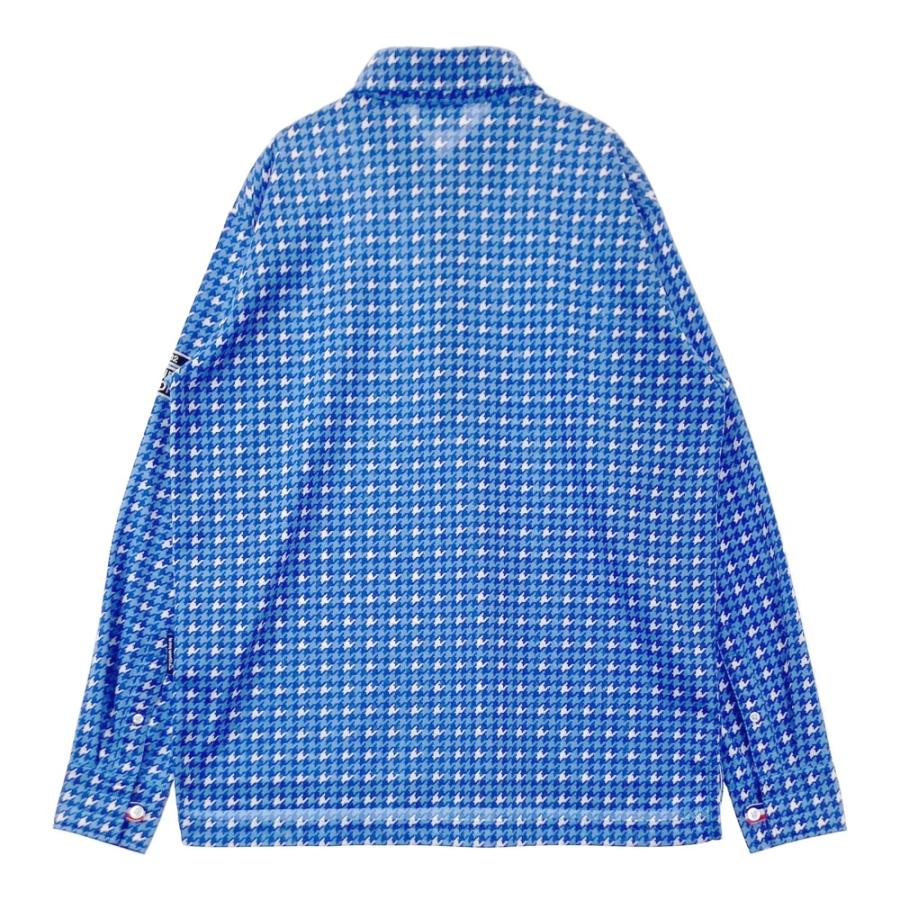 LE COQ GOLF ルコックゴルフ 長袖ポロシャツ 千鳥 ブルー系 M ゴルフ