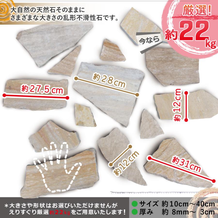 庭石 セット イエロー 乱形石 22kg+ 砂利22kg ブラウン 茶色 ステップ