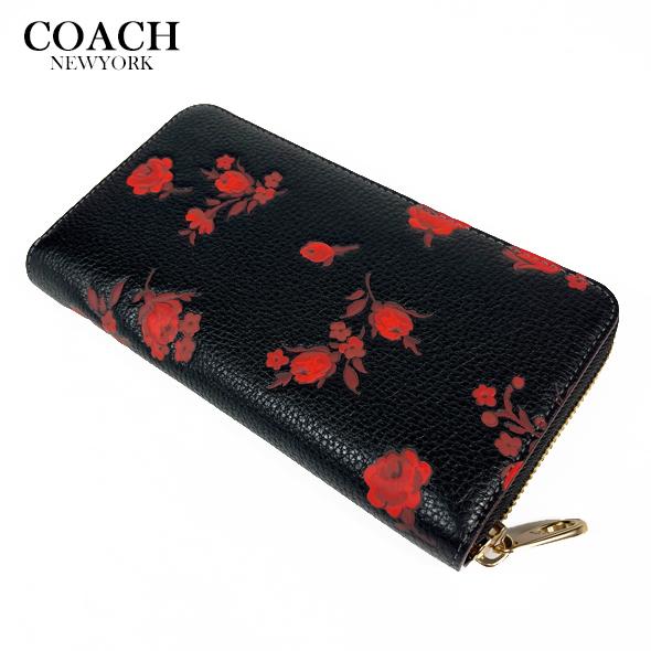COACH（コーチ） レディース 花柄 バラ 財布 長財布 ロング ジップ
