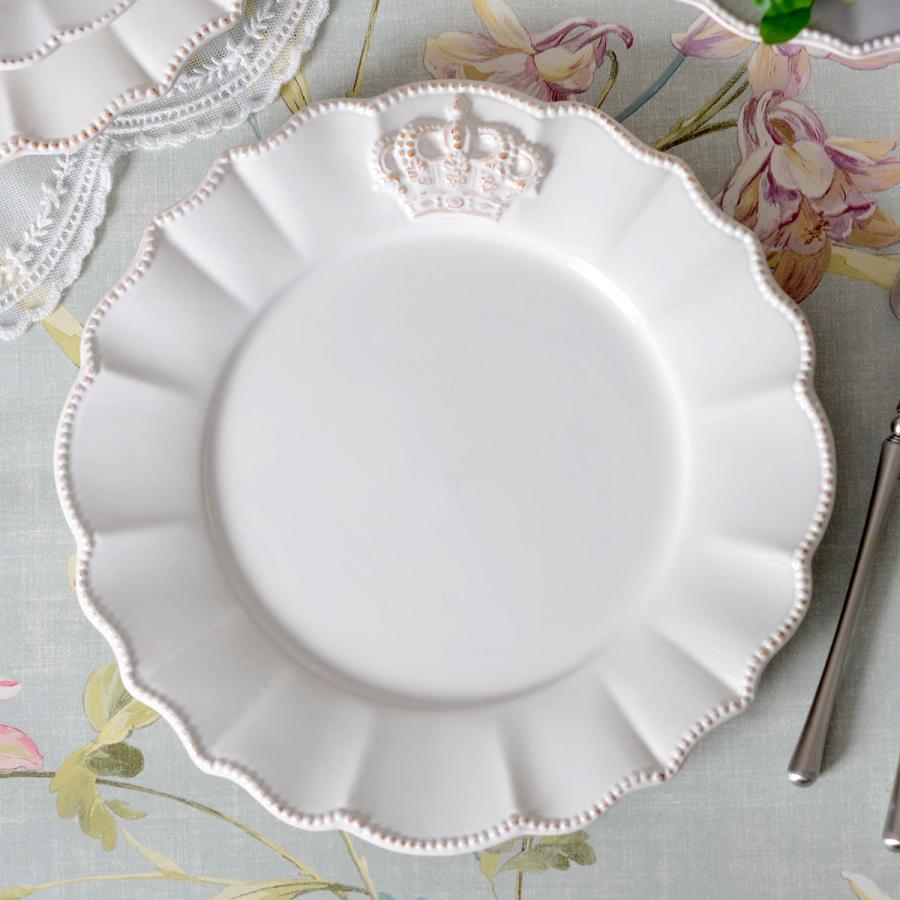 Crown ホワイトクラウン ラウンドプレート 23cm HM1344【王冠 白い食器