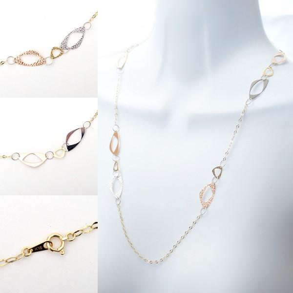 ロングネックレス k18 18金 ネックレス レディース k18YG k18PG k18WG