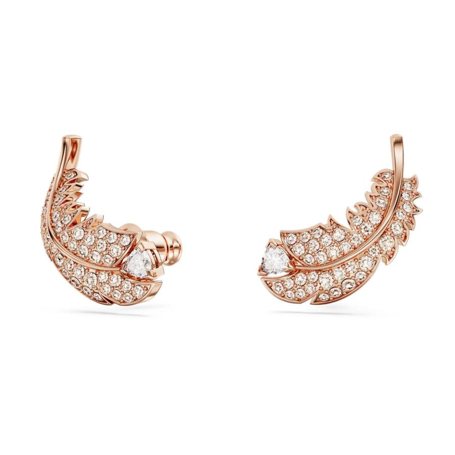 SWAROVSKI（スワロフスキー） フェザー 羽 Nice スタッドピアス ローズ