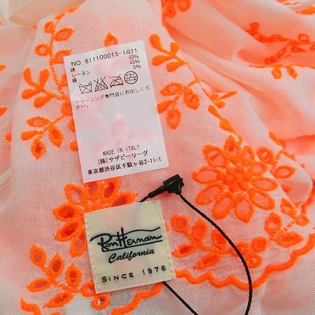 Ron Herman（ロンハーマン） ストール 2311000014 刺繍 ネオンオレンジ