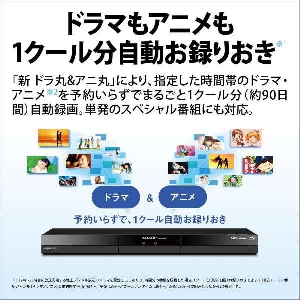 AQUOS シャープ SHARP 1TB 2番組同時録画 ダブルチューナー ブルーレイ