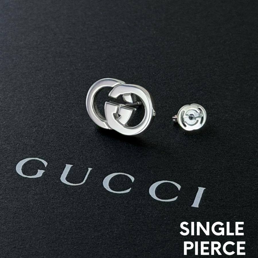 GUCCI（グッチ） ピアス 片耳 インターロッキングG スタッズ シルバー