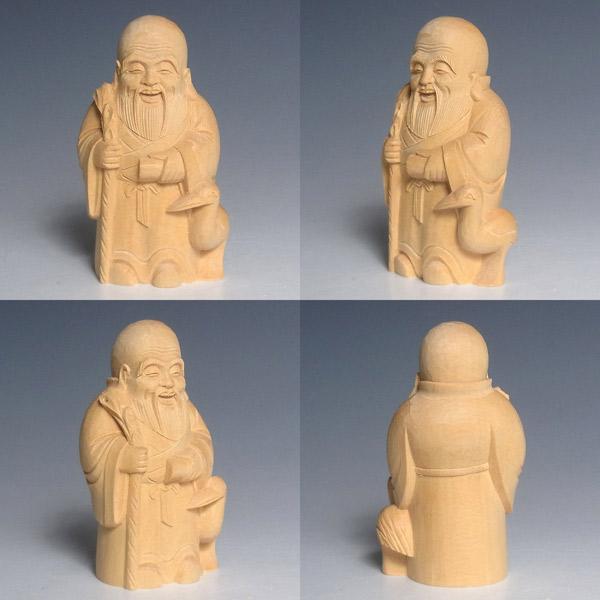 木彫り 七福神セット (小) 桧製 7柱セット 縁起物 置物 : 仏像と縁起物