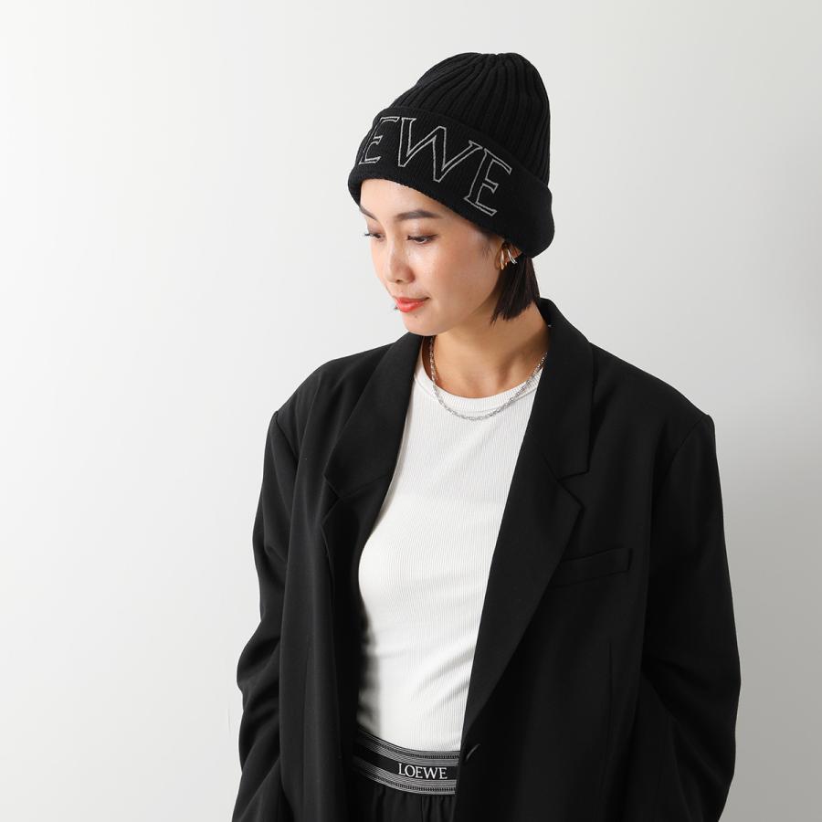 LOEWE（ロエベ） ニット帽 F000257X38 レディース ウール ロゴ刺繍