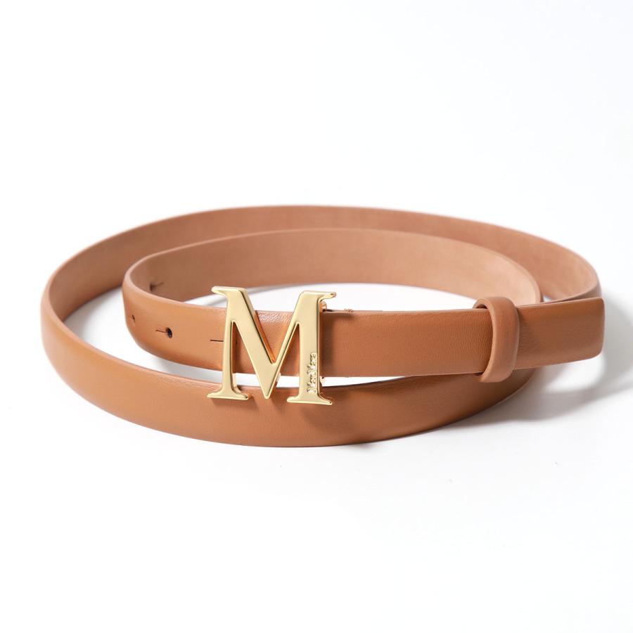 Max Mara ブラウン Mロゴバックル ベルト 保存袋付き Max Mara