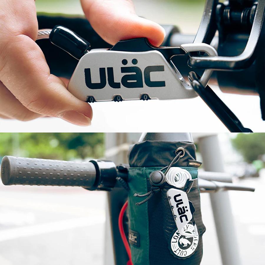 ULAC 自転車 鍵 ワイヤー ケーブル ロック ダイヤル式 3桁 カラビナ