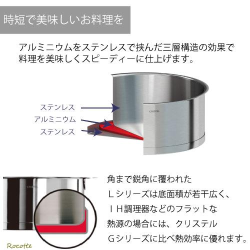 CRISTEL（クリステル） 鍋 両手鍋 深型 18cm Lシリーズ ステンレス ih