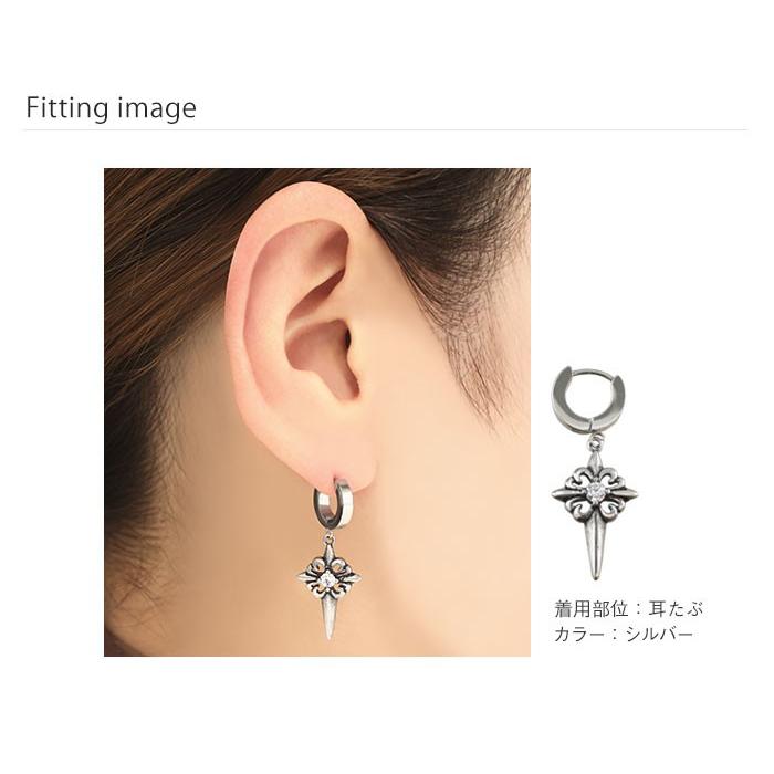 ROQUE（ロキ） ボディピアス 18G センタージュエル 百合の紋章 クロス