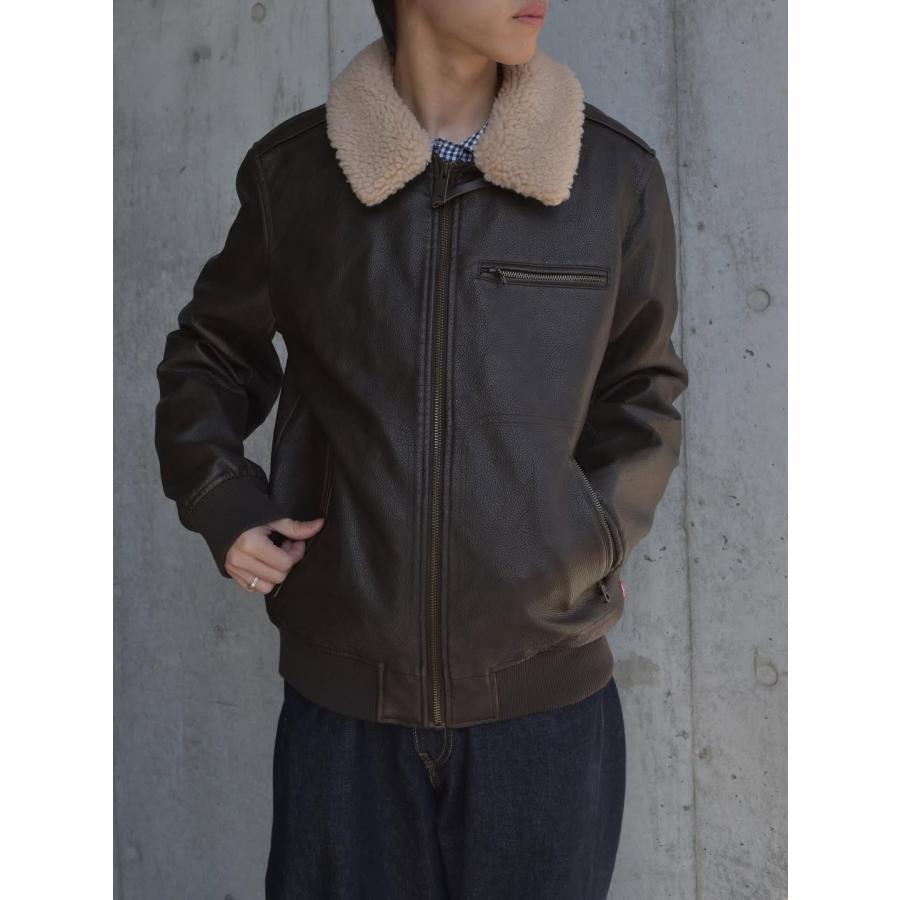 Levi's（リーバイス） レザー ボンバージャケット ブラウン メンズ