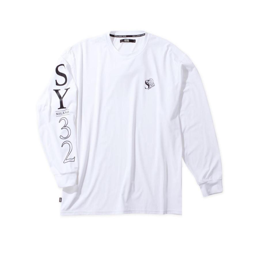 長袖Tシャツ SY32 大きいサイズ メンズ ロンT ブランドロゴ クルー