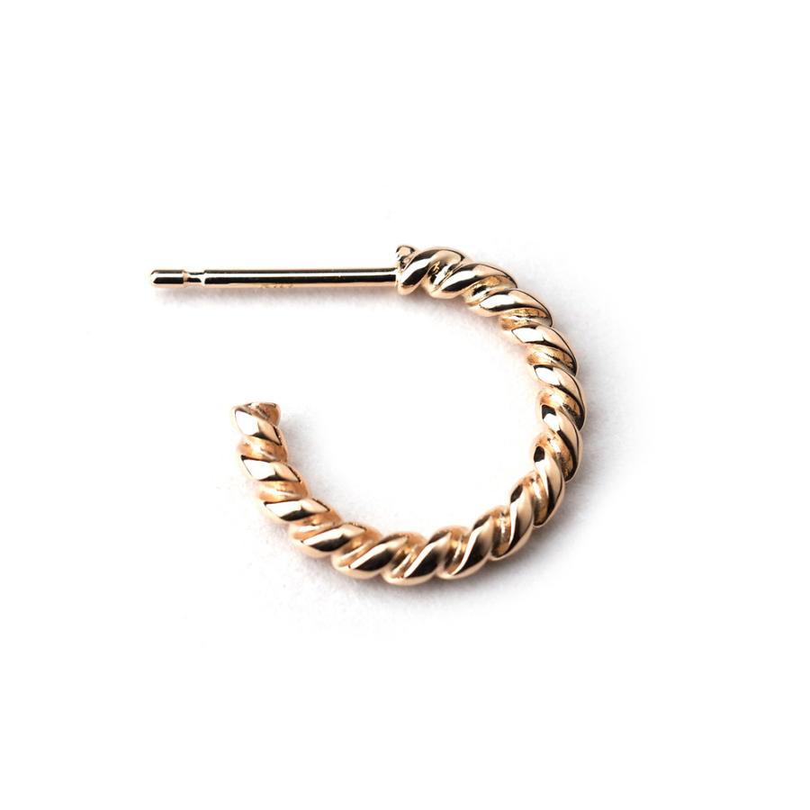 K18 ツイスト ピアス フープピアス K18ゴールド 18k 18金 地金 pierce