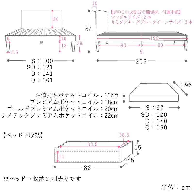 ベッド folk／BR クイーンサイズ フレームのみ 寝具 木製 ヴィンテージ