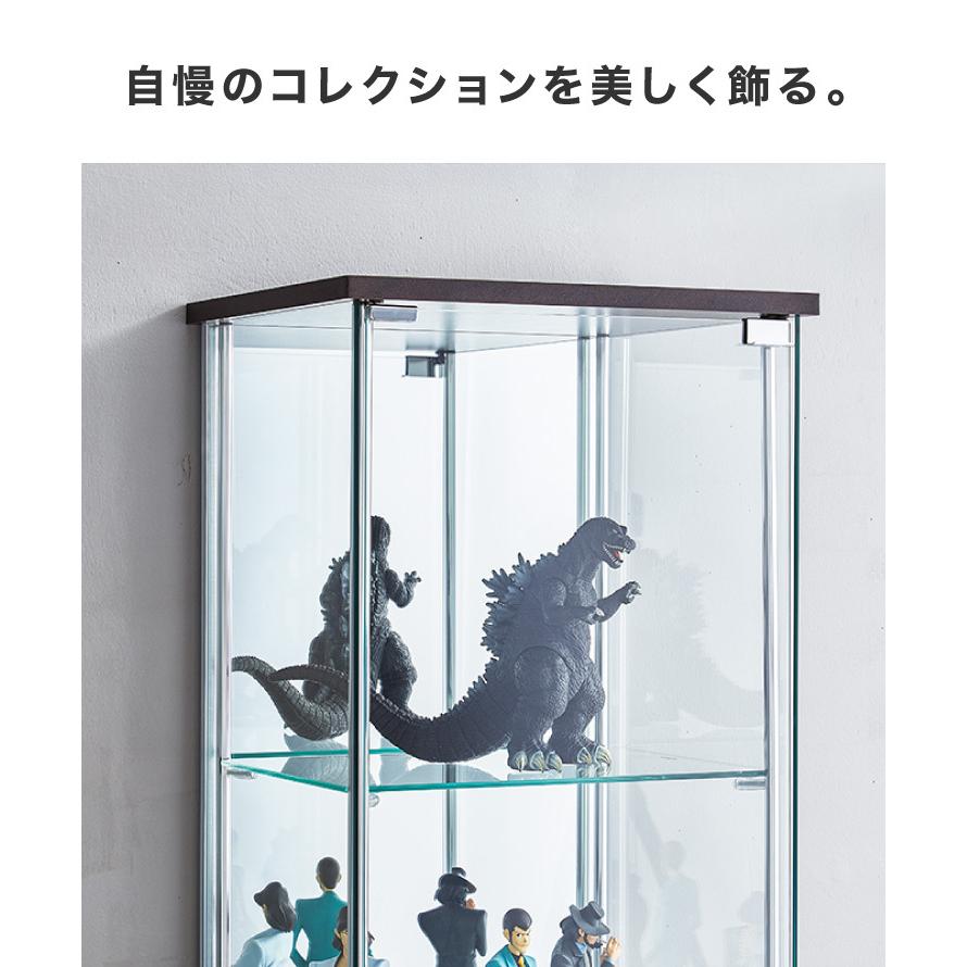 ガラスコレクションケース フィギュアケース 3段 背面ミラー 付き 幅