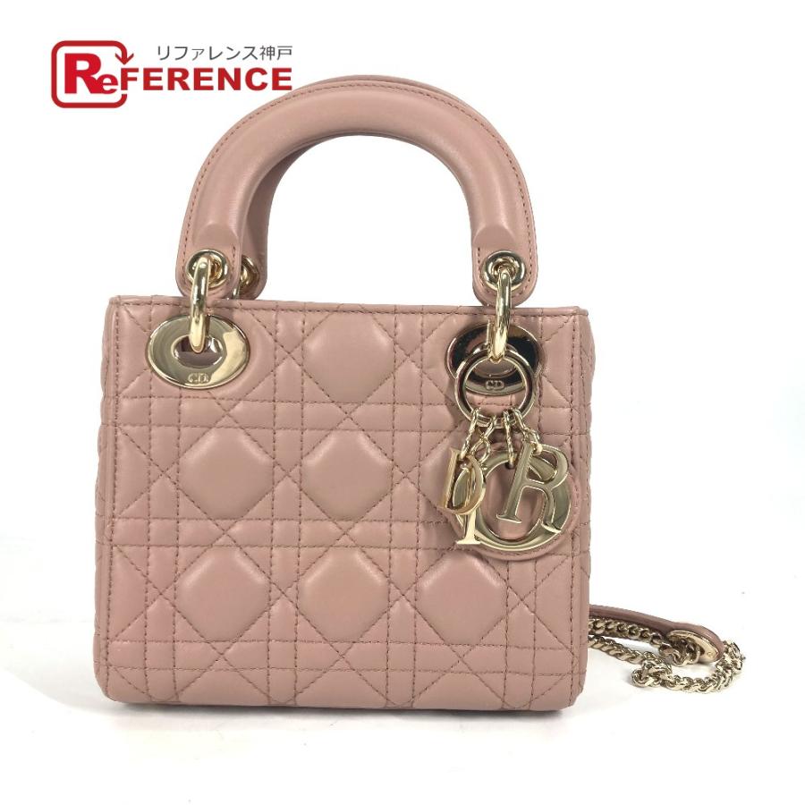 新品同様Dior ディオール Lady Dior バッグ ミニ カナージュ チェーン