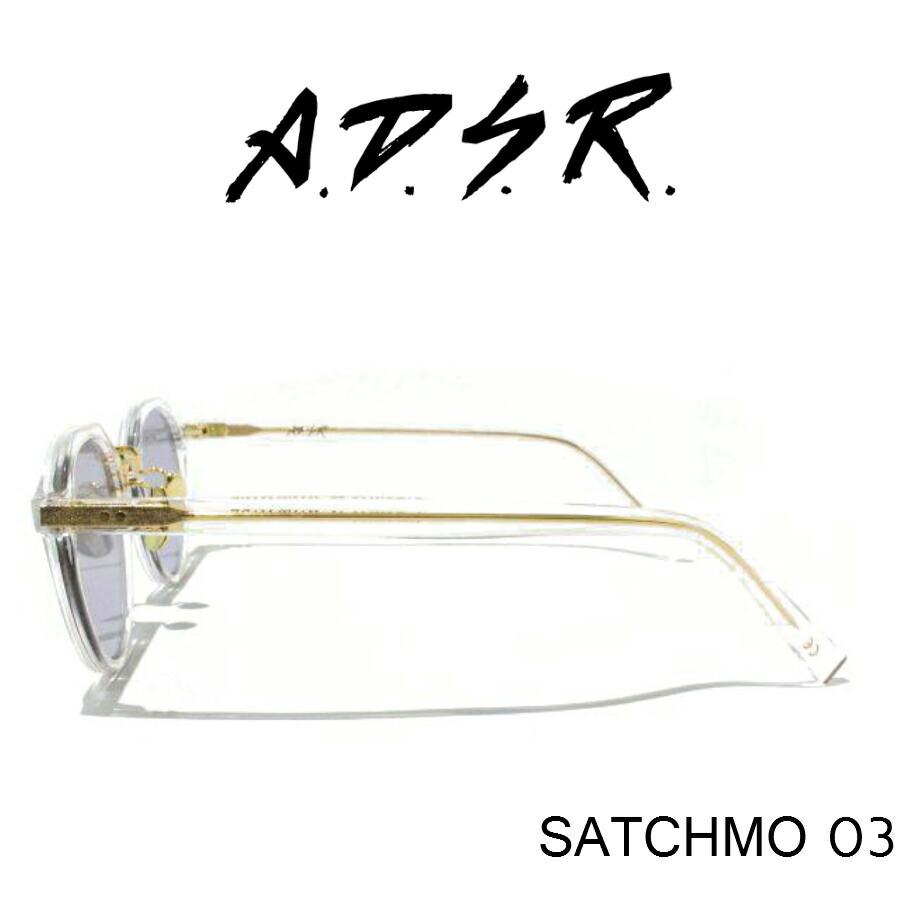 A.D.S.R. adsr サングラス SATCHMO サッチモ 03 クリアフレーム ブルー