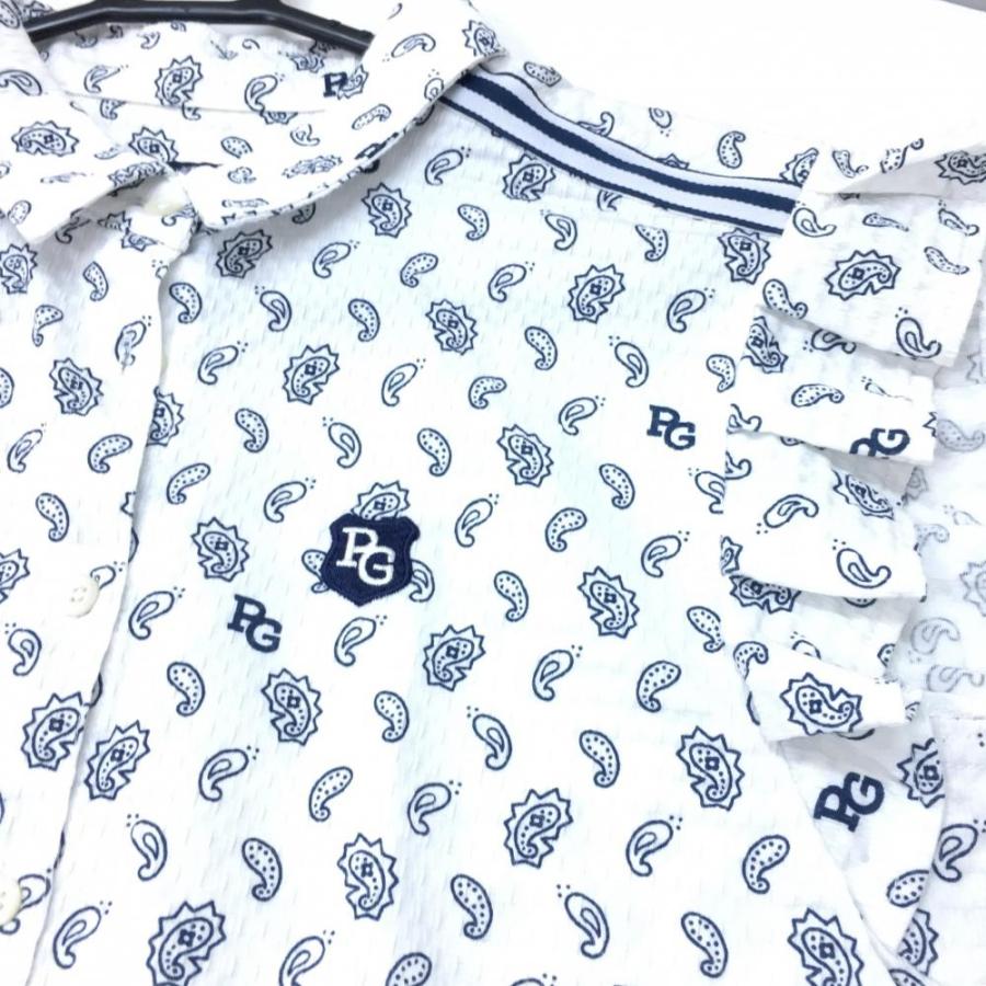 PEARLY GATES（パーリーゲイツ） 袖フリルノースリーブシャツ 白