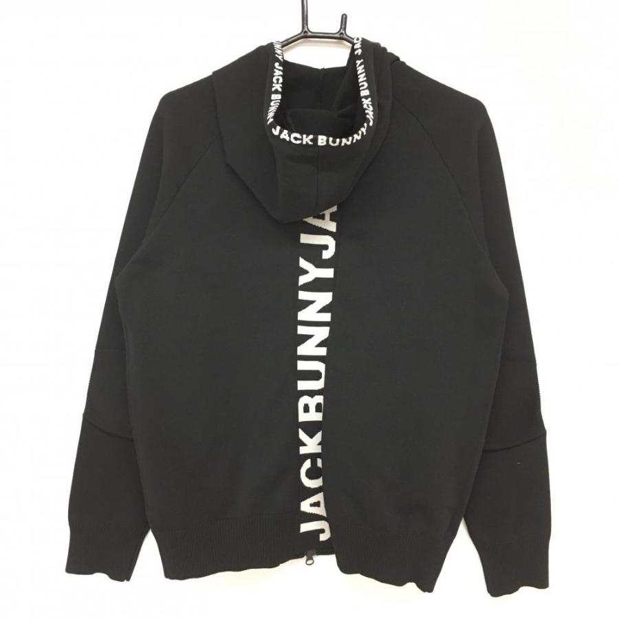 超美品】ジャックバニー ニットパーカー 黒×白 後ろセンターロゴ