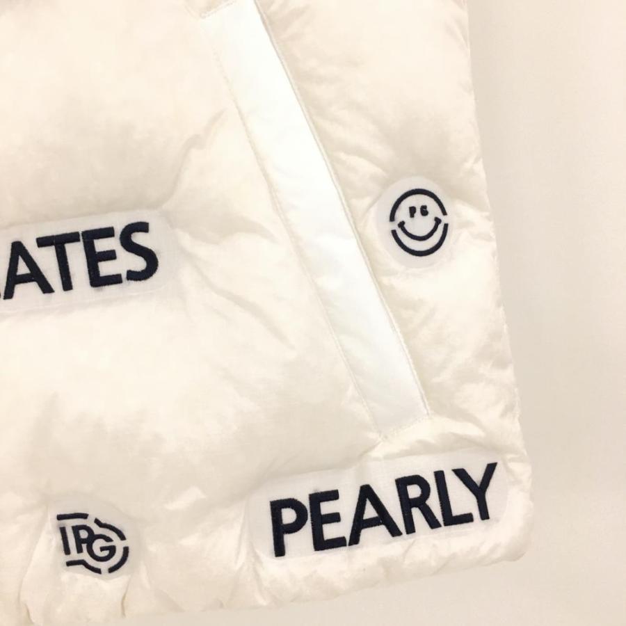 PEARLY GATES（パーリーゲイツ） ダウンベスト 白 ロゴ総柄ネイビー