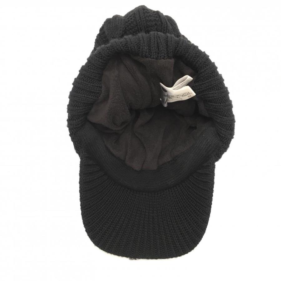 G/FORE（ジーフォア） 【美品】ジーフォア つば付ニット帽 黒 ロゴ白