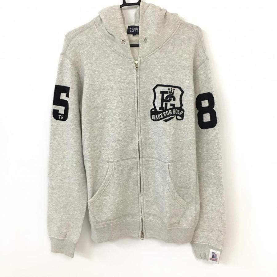 PEARLY GATES パーリーゲイツ ジップパーカー 杢グレー×黒 25周年