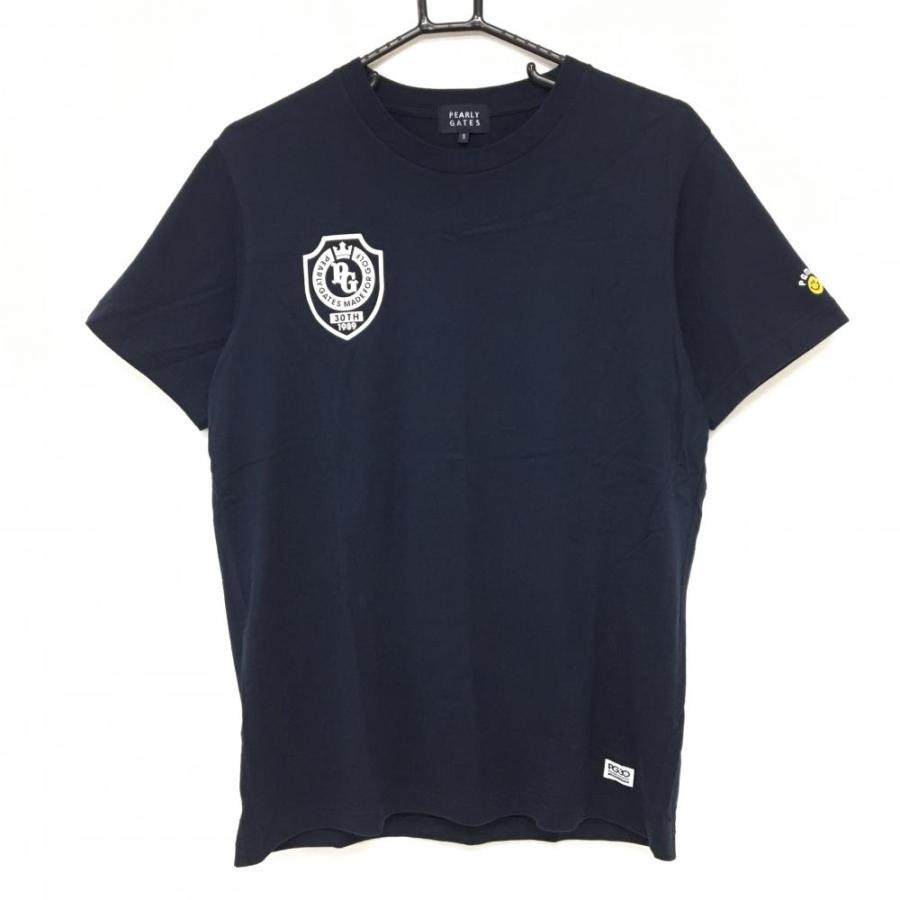 PEARLY GATES（パーリーゲイツ） 半袖Tシャツ ネイビー×白 30周年 ニコ