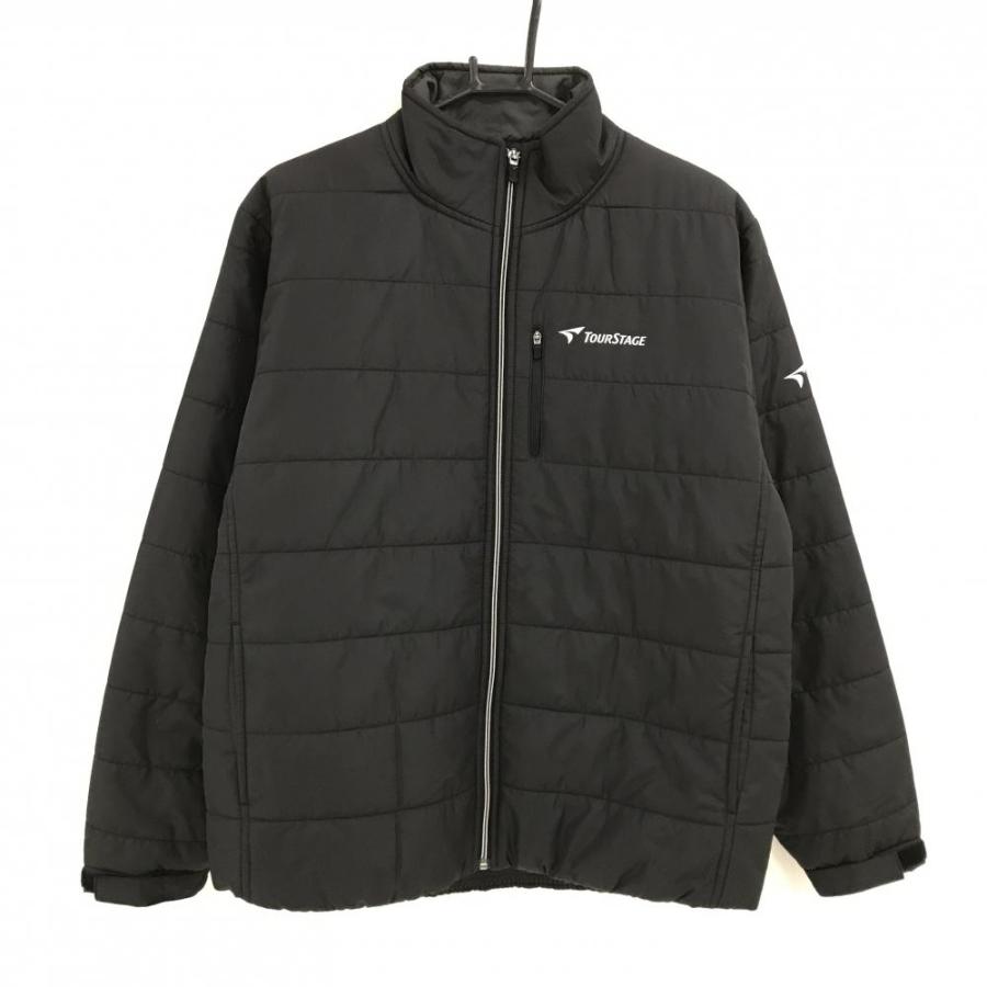 TOURSTAGE 【美品】ツアーステージ 中綿ジャケット 黒 ロゴ白 メンズ