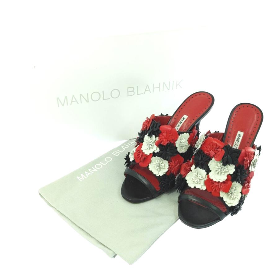 MANOLO BLAHNIK（マノロブラニク） フラワー ミュール サンダル サボ